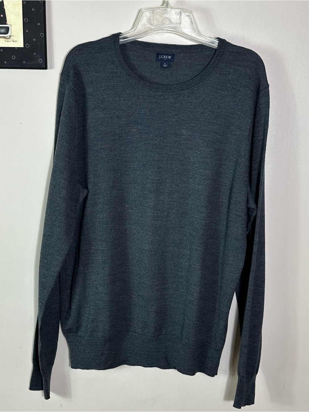 J. Crew Men’s Crewneck Sweater 50 % Merino Wool in Charcoal
